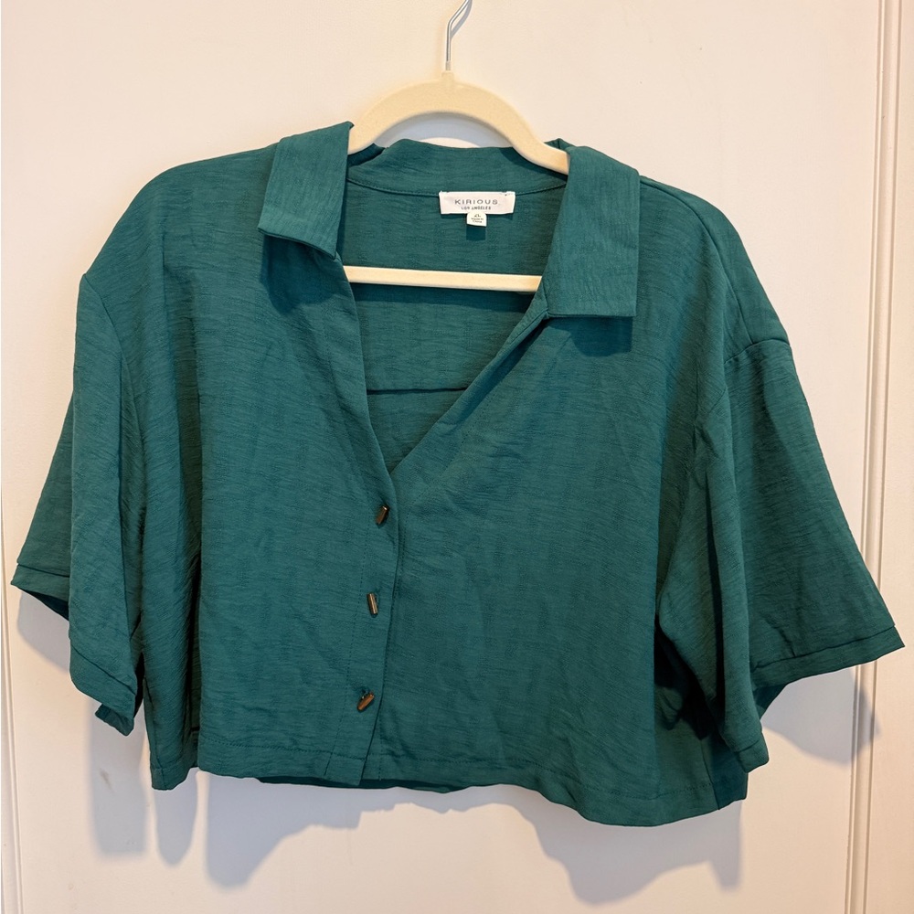 Universal Thread Teal Button-Down Shirt - image 1